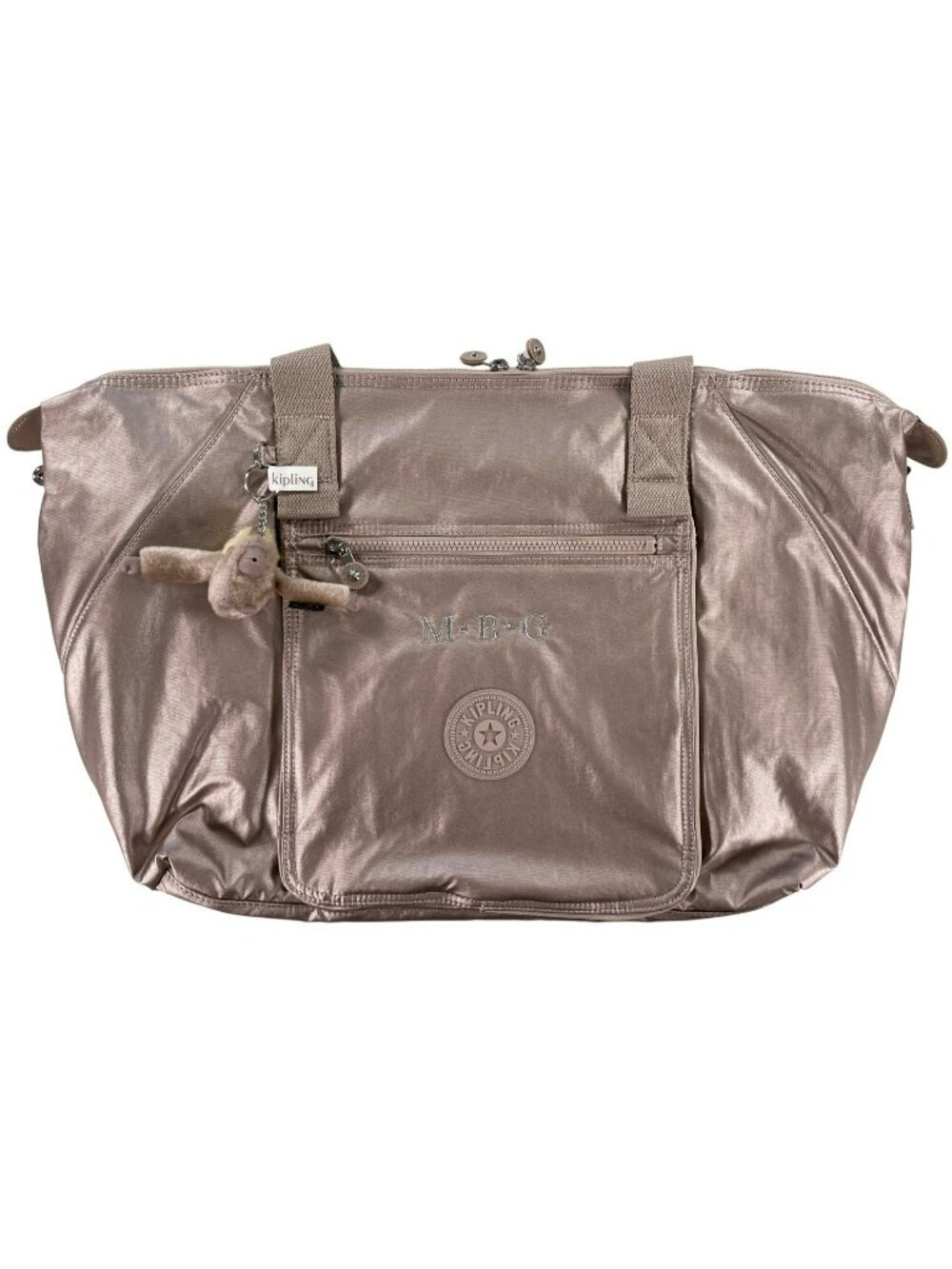 Kipling New Art Baby Bag Metallic Glow Bottle Holder Banana Print MSRP $184 NEW